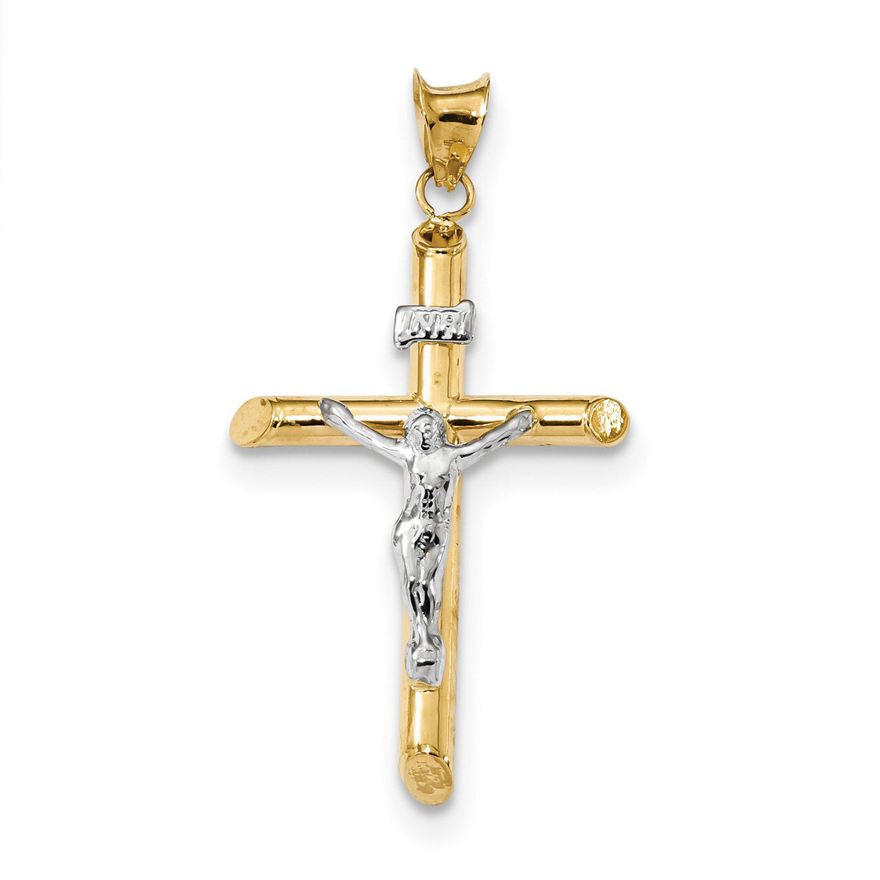 Jesus Crucifix Pendant 14k Two-Tone Gold Polished K6291