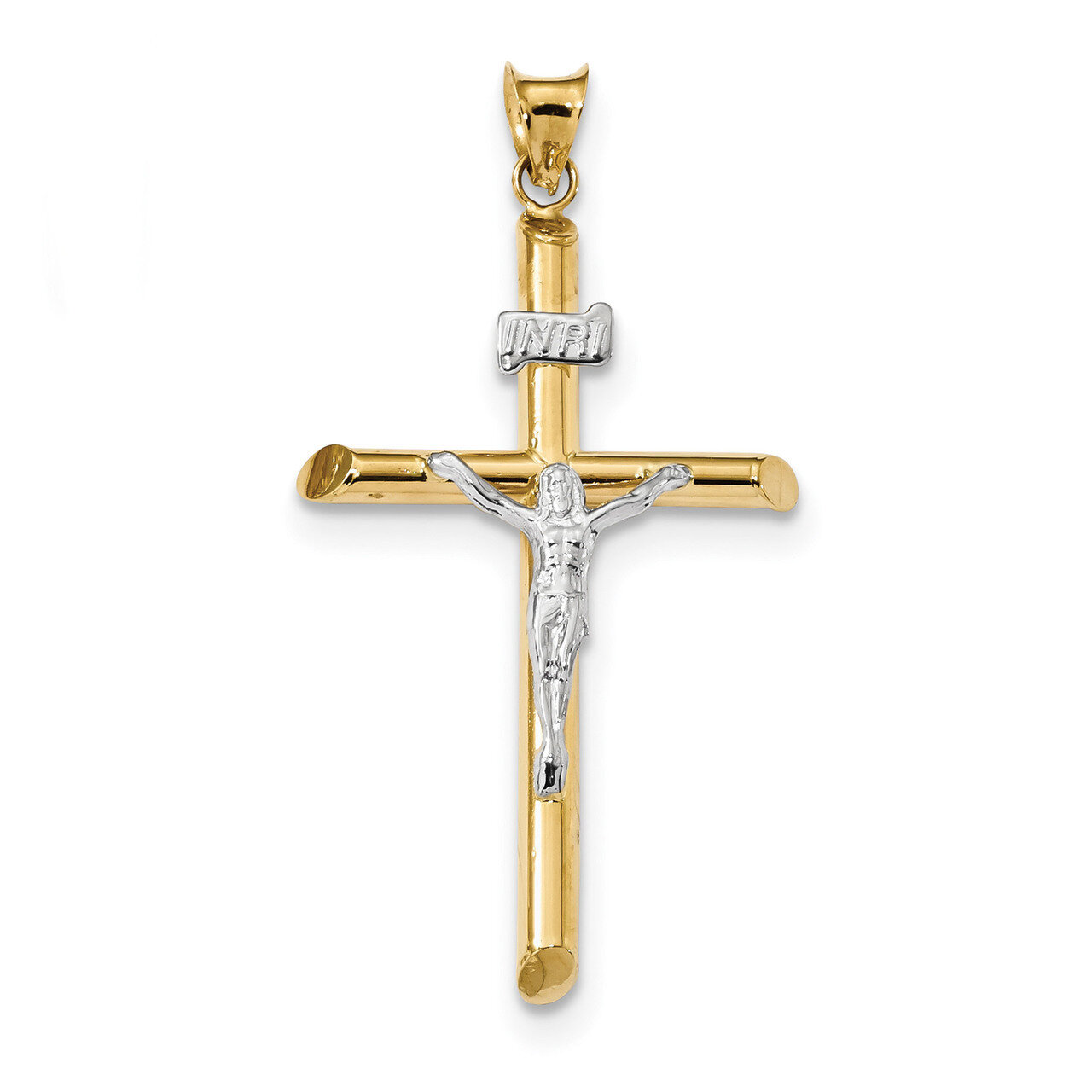 Jesus Crucifix Pendant 14k Two-Tone Gold Polished K6292, MPN: K6292, 883957182643