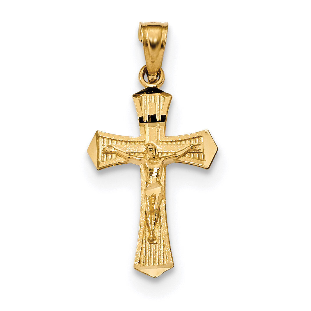 Crucifix Pendant 14k Gold Diamond-cut K6296, MPN: K6296, 886774013626
