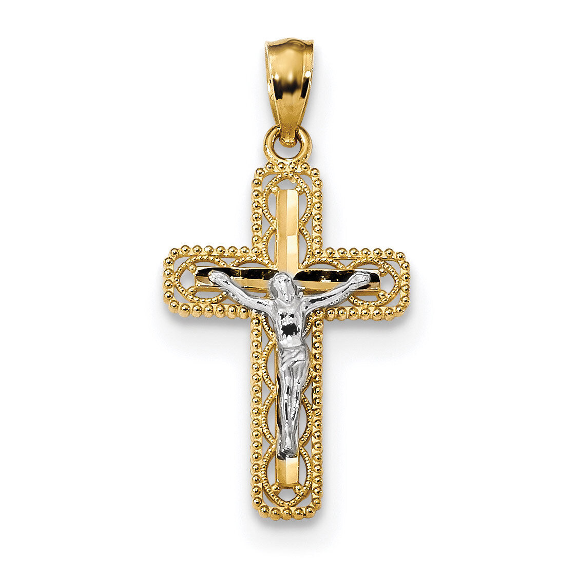 Polished Crucifix Pendant 14k Two-Tone Gold K6301, MPN: K6301, 883957925059