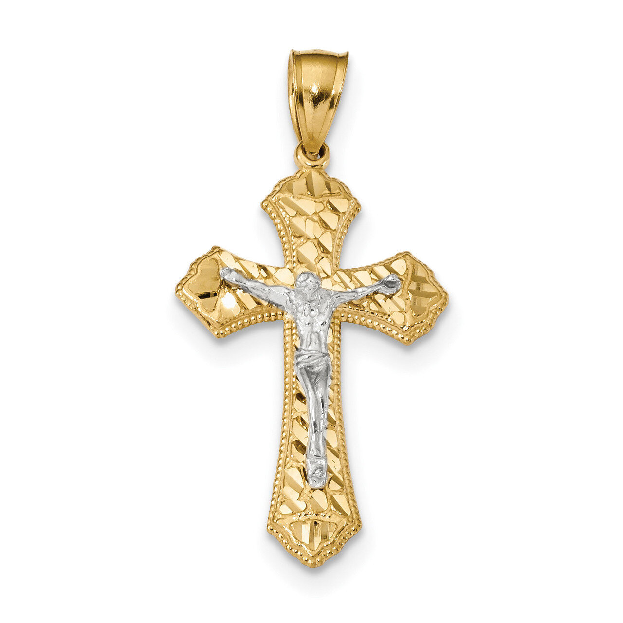 Diamond -cut Passion Crucifix Pendant 14k Two-Tone Gold K6305, MPN: K6305, 883957740836