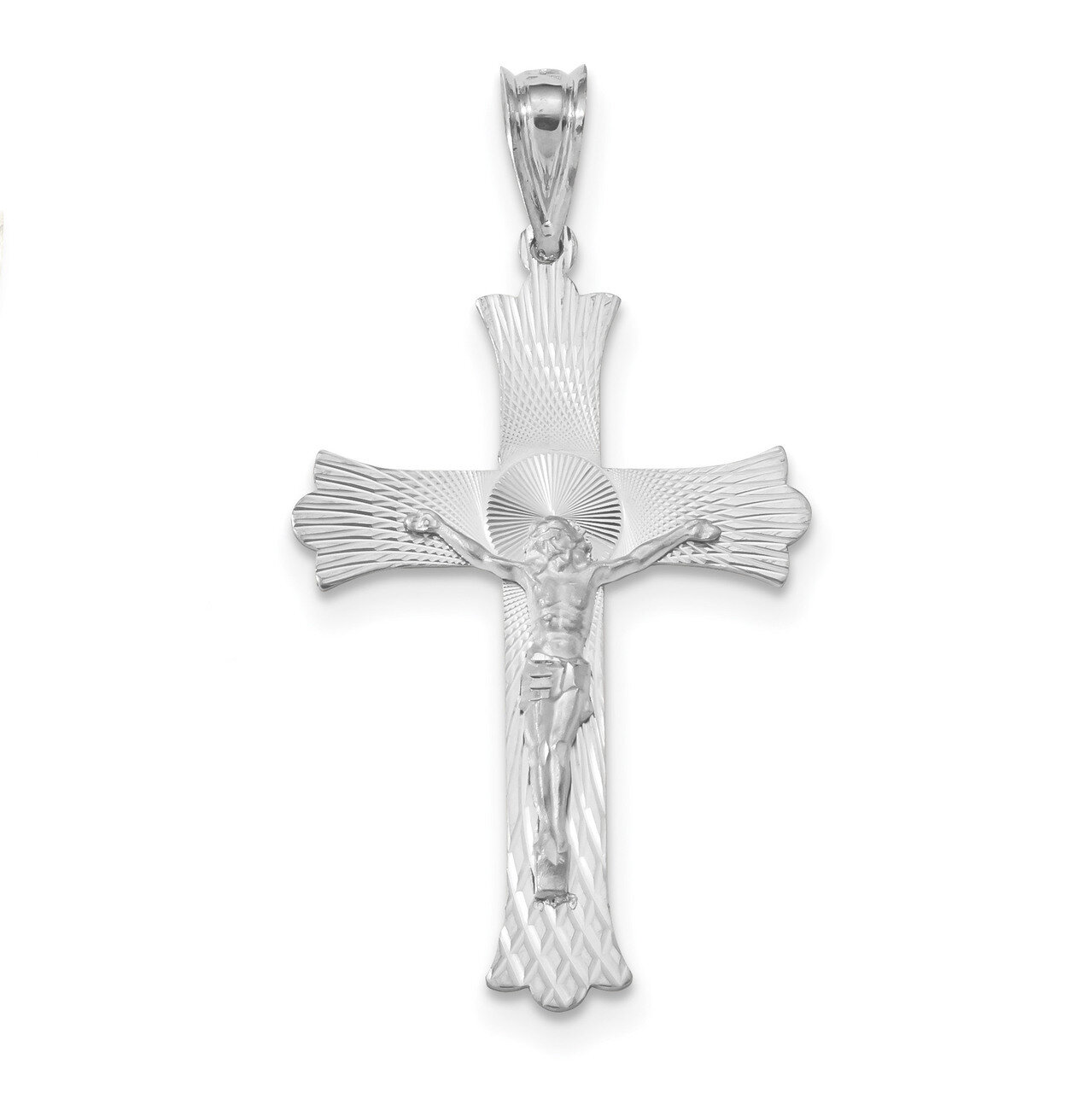 Crucifix Pendant 14k white Gold K6310