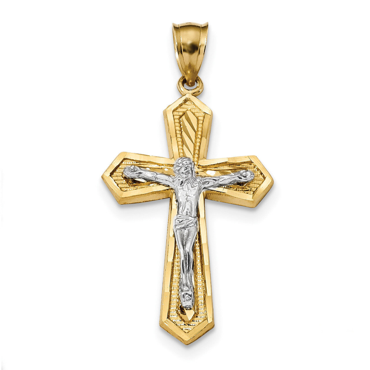 Diamond -cut Passion Crucifix Pendant 14k Two-Tone Gold K6313, MPN: K6313, 883957895062