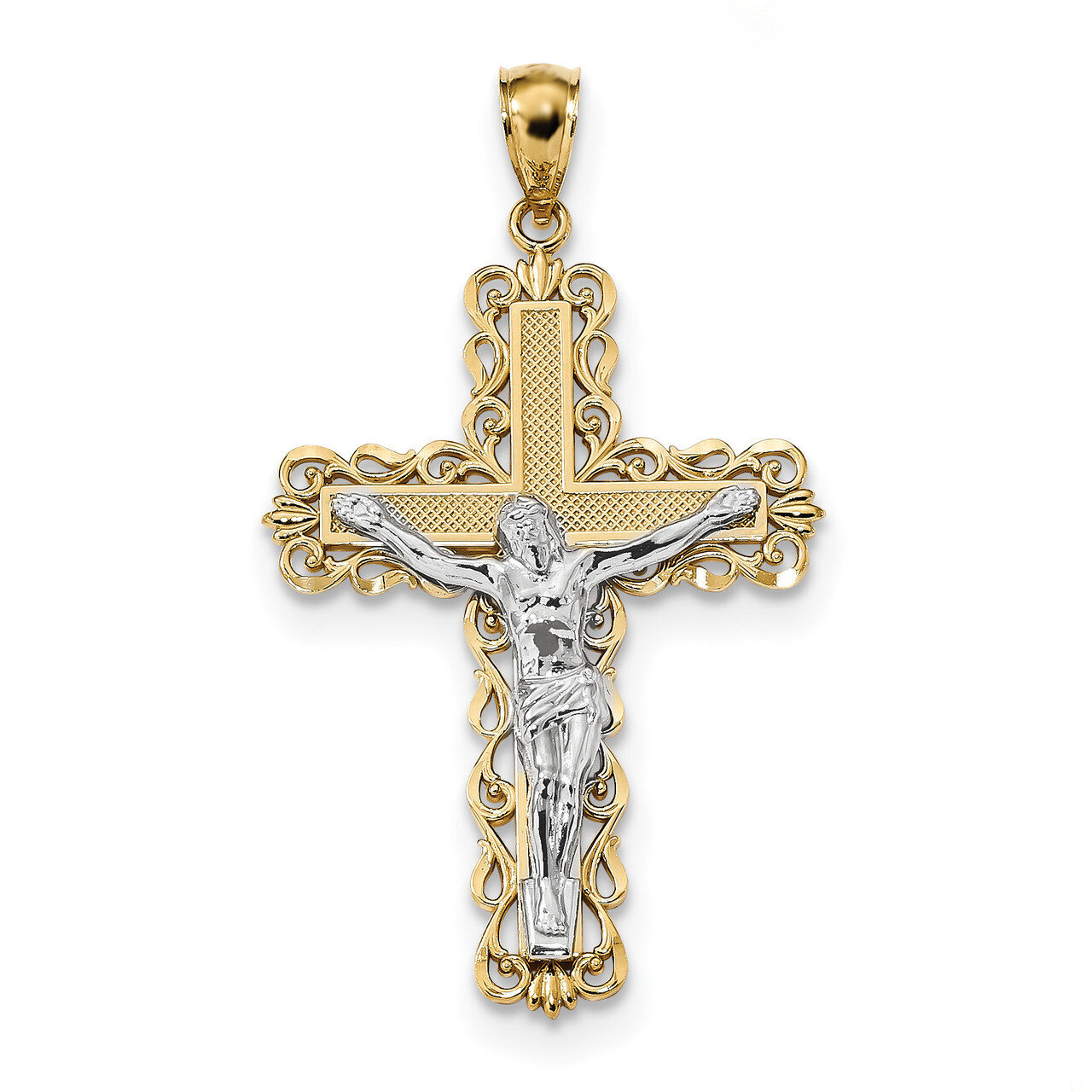 Crucifix Pendant 14k Two-Tone Gold K6324