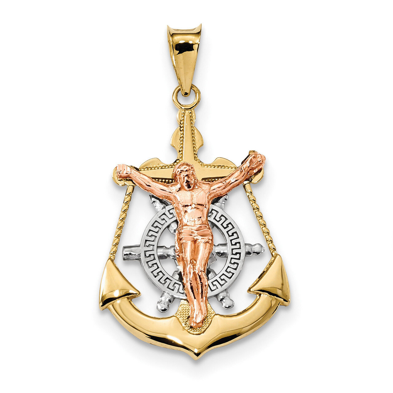 Mariner Crucifix Pendant 14k Tri-Color Gold K6327, MPN: K6327, 883957182667