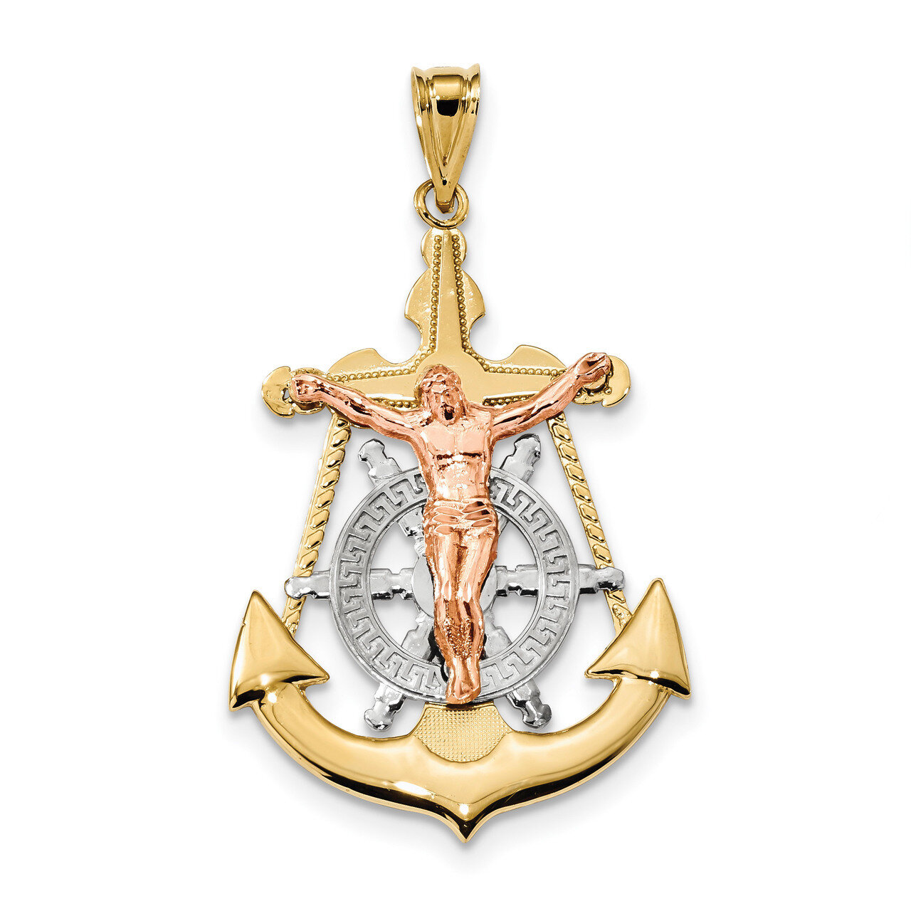 Mariner Crucifix Pendant 14k Tri-Color Gold K6328, MPN: K6328, 883957182728