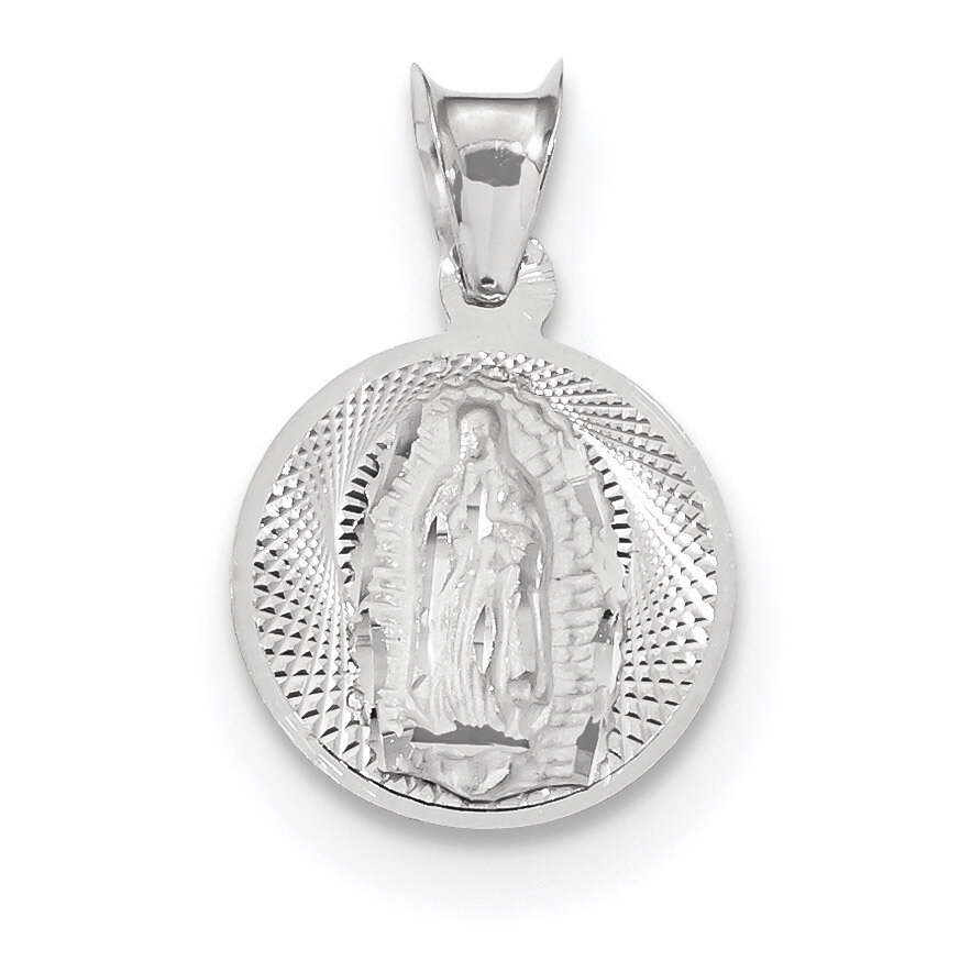 Our Lady of Guadalupe Circle Pendant 14k white Gold K6336, MPN: K6336, 883957182865