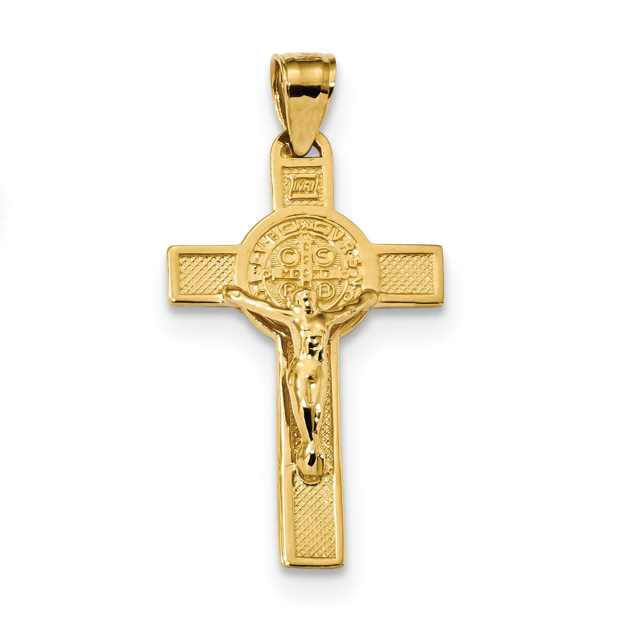San Benito 2-Sided Crucifix Pendant 14k Gold K6358
