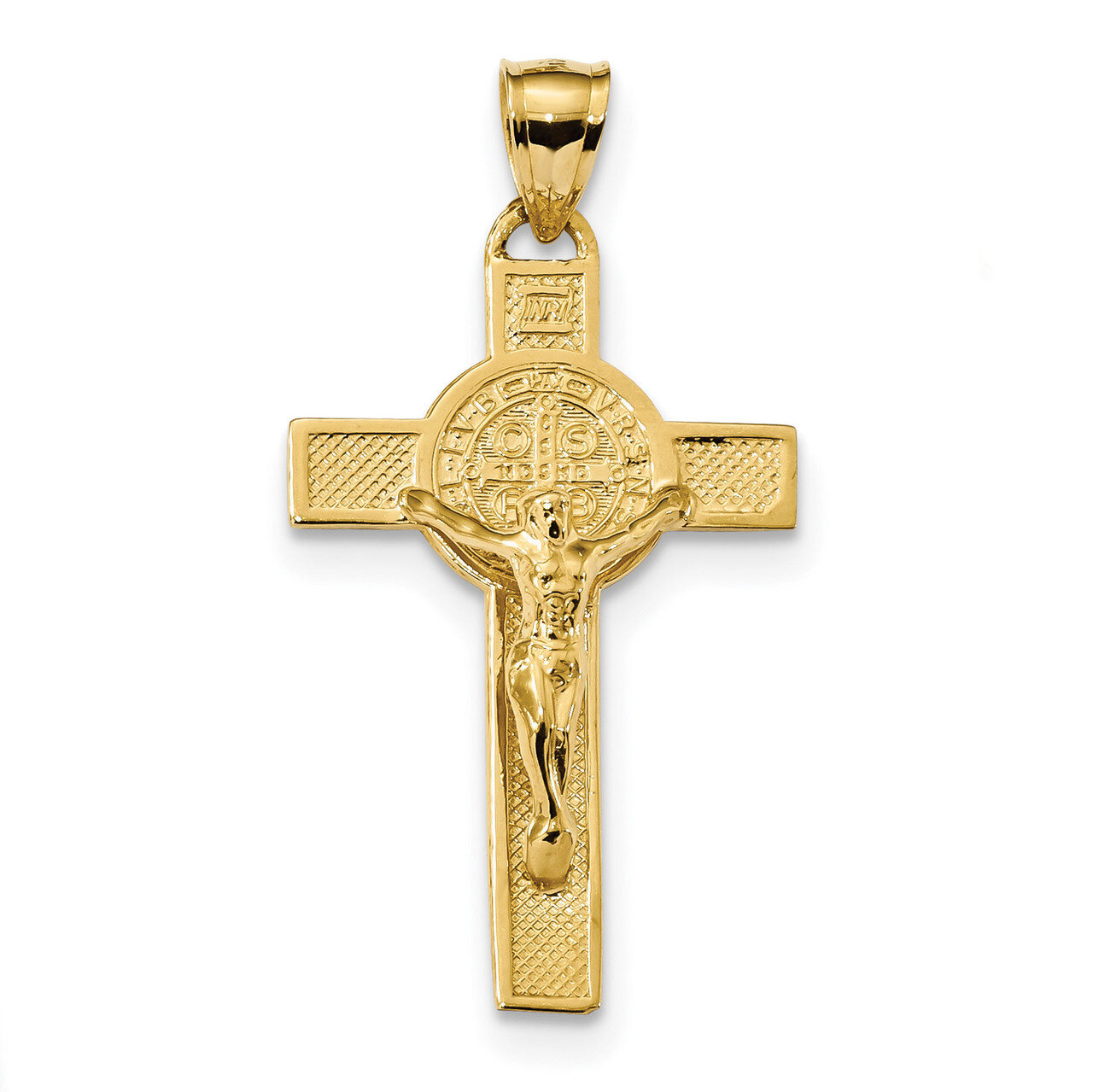 San Benito 2-Sided Crucifix Pendant 14k Gold K6359