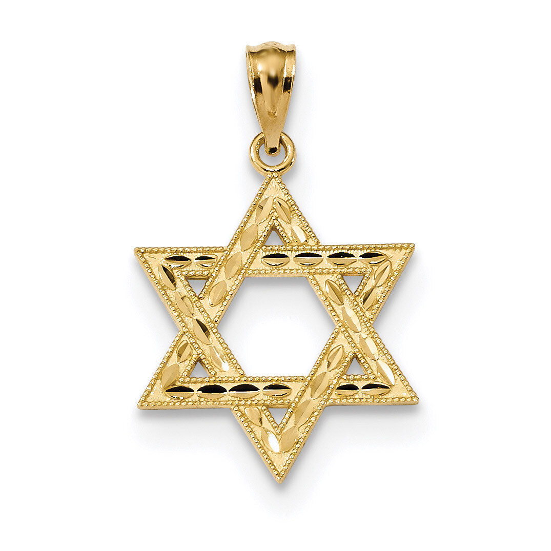 Star of David Pendant 14k Gold Diamond-cut Polished K6374, MPN: K6374, 886774121734