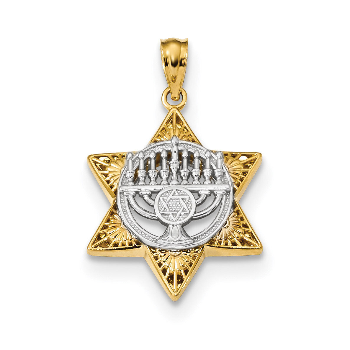 Star of David &amp; Menorah Pendant 14k Two-Tone Gold K6376, MPN: K6376, 883957966700