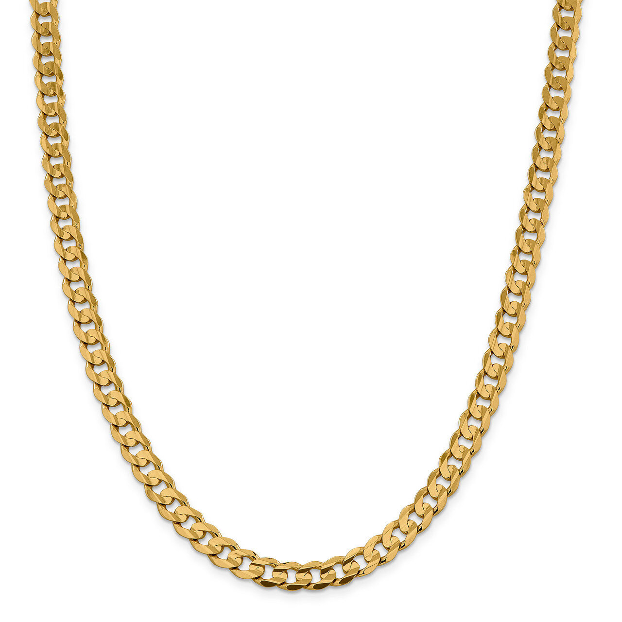 20 Inch 7.5mm Open Concave Curb Chain 14k Gold LCR200-20