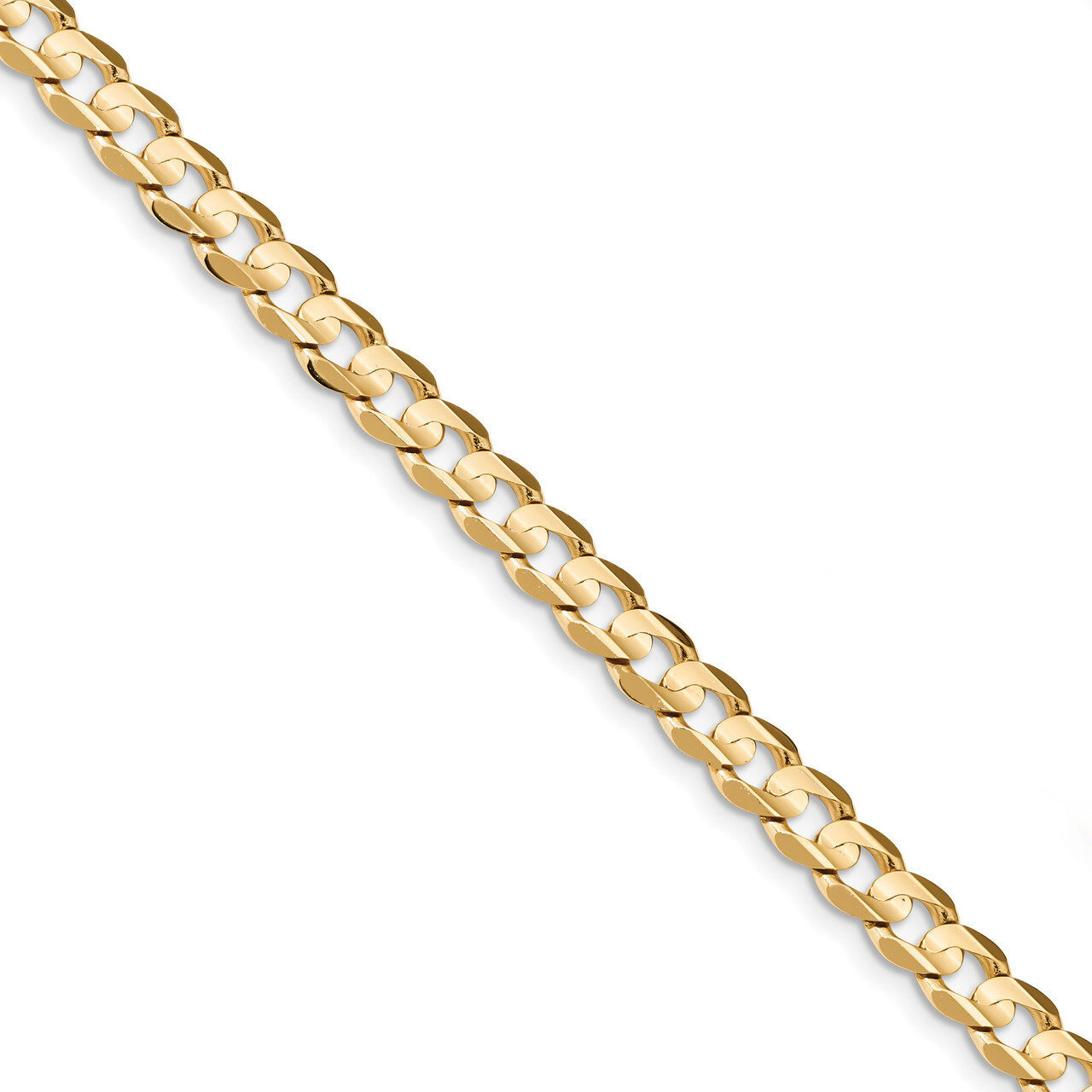 7 Inch 7.5mm Open Concave Curb Chain 14k Gold LCR200-7