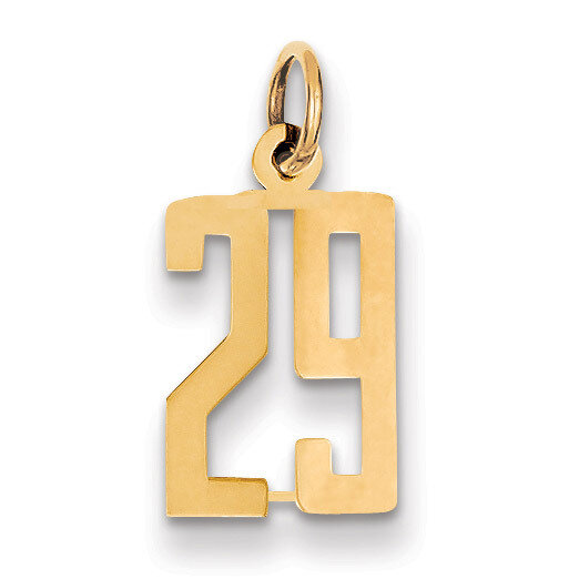 Number 29 Charm 14k Gold Small Polished Elongated LES29, MPN: LES29, 883957947082