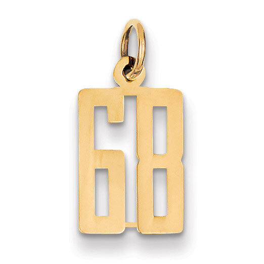 Number 68 Charm 14k Gold Small Polished Elongated LES68, MPN: LES68, 883957219127