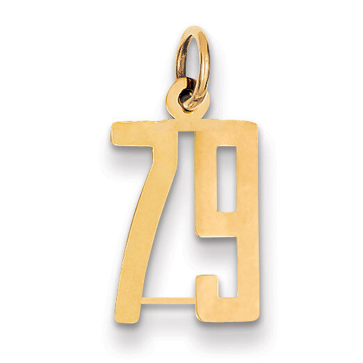 Number 79 Charm 14k Gold Small Polished Elongated LES79, MPN: LES79, 883957132815