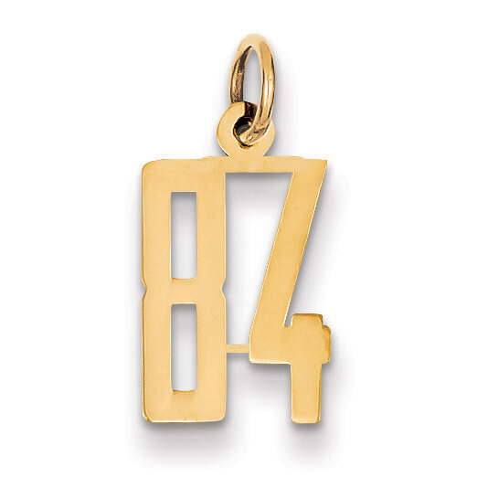 Number 84 Charm 14k Gold Small Polished Elongated LES84, MPN: LES84, 883957132853