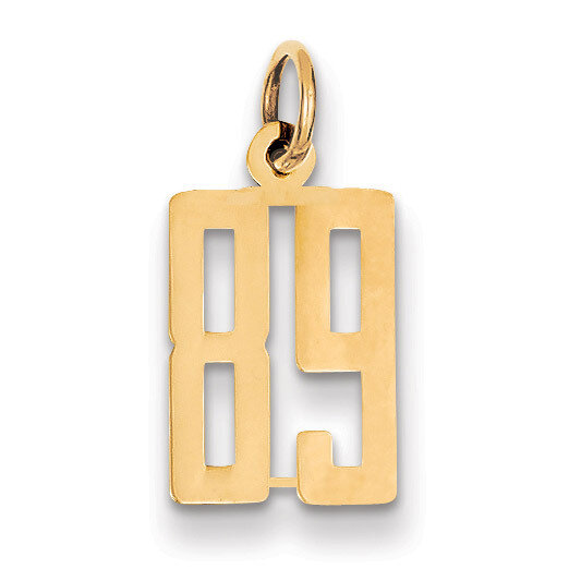 Number 89 Charm 14k Gold Small Polished Elongated LES89, MPN: LES89, 883957132877