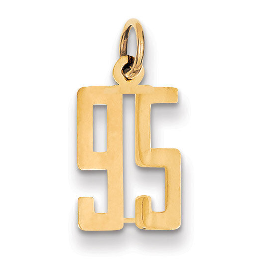 Number 95 Charm 14k Gold Small Polished Elongated LES95, MPN: LES95, 883957219233
