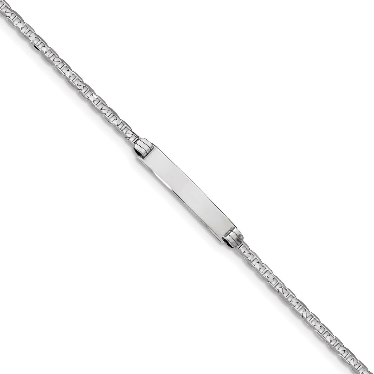 7 Inch Anchor Link ID Bracelet 14k white Gold LID66W-7, MPN: LID66W-7, 883957825397