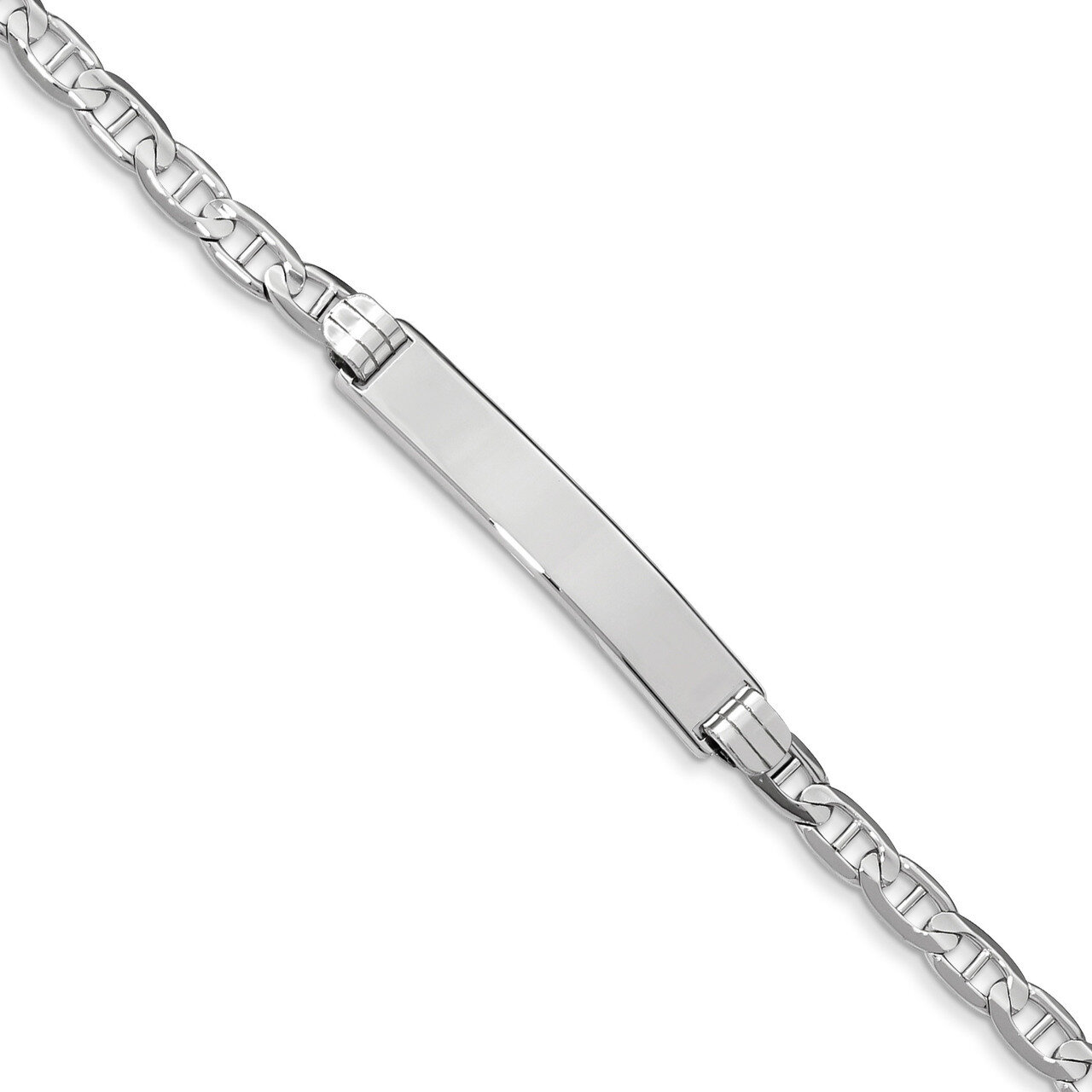 8 Inch Anchor Link ID Bracelet 14k white Gold LID67W-8, MPN: LID67W-8, 883957581293
