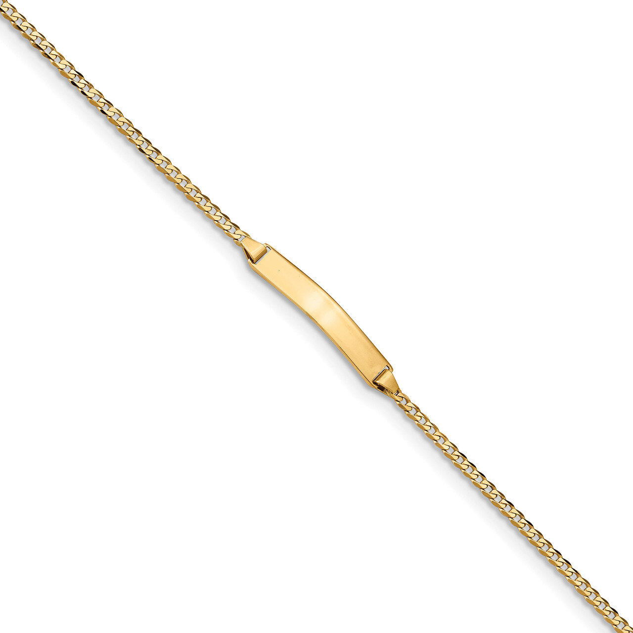 7 Inch Flat Curb Link ID Bracelet 14k Gold LID70-7, MPN: LID70-7, 886774055824