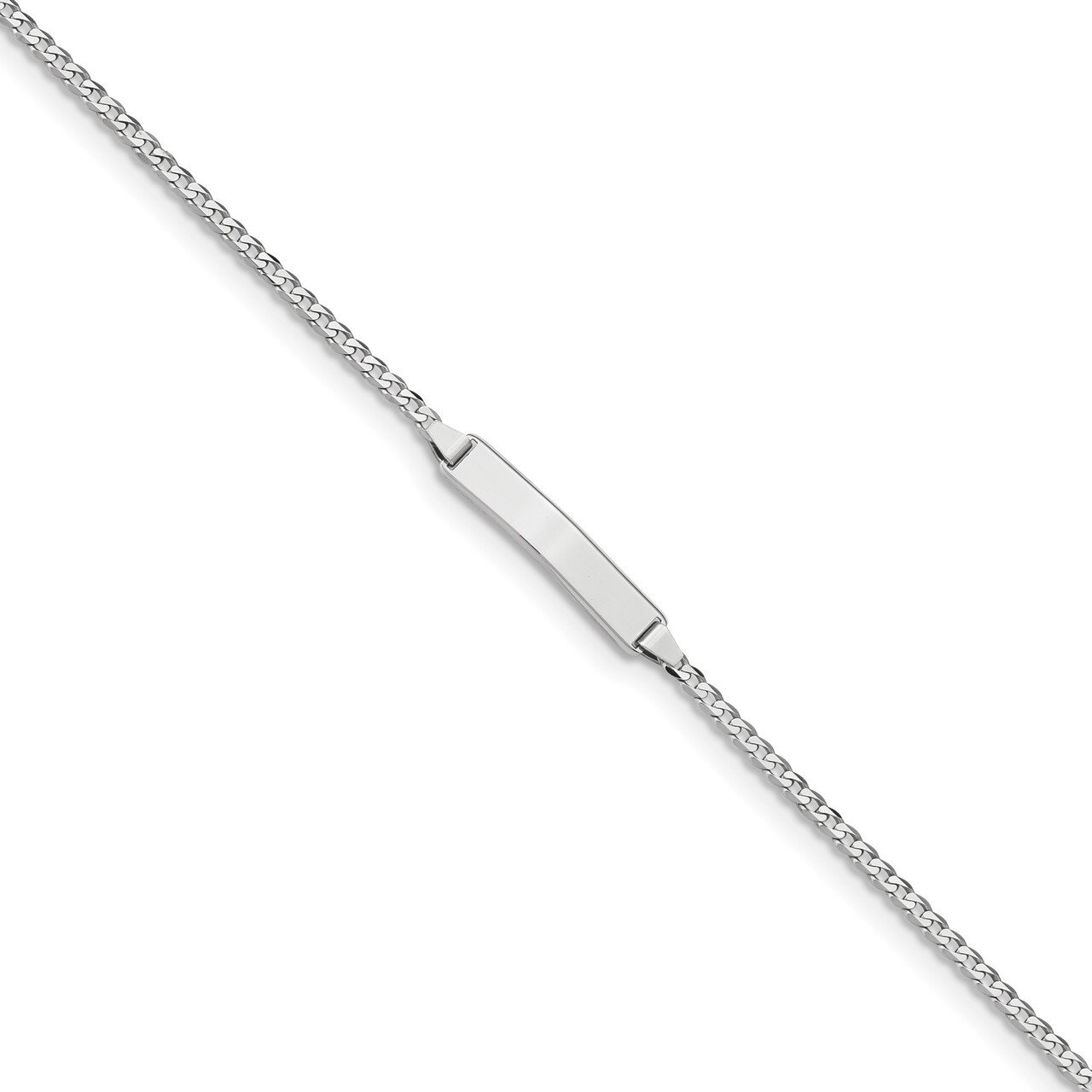 7 Inch Flat Curb Link ID Bracelet 14k white Gold LID70W-7, MPN: LID70W-7, 883957761688