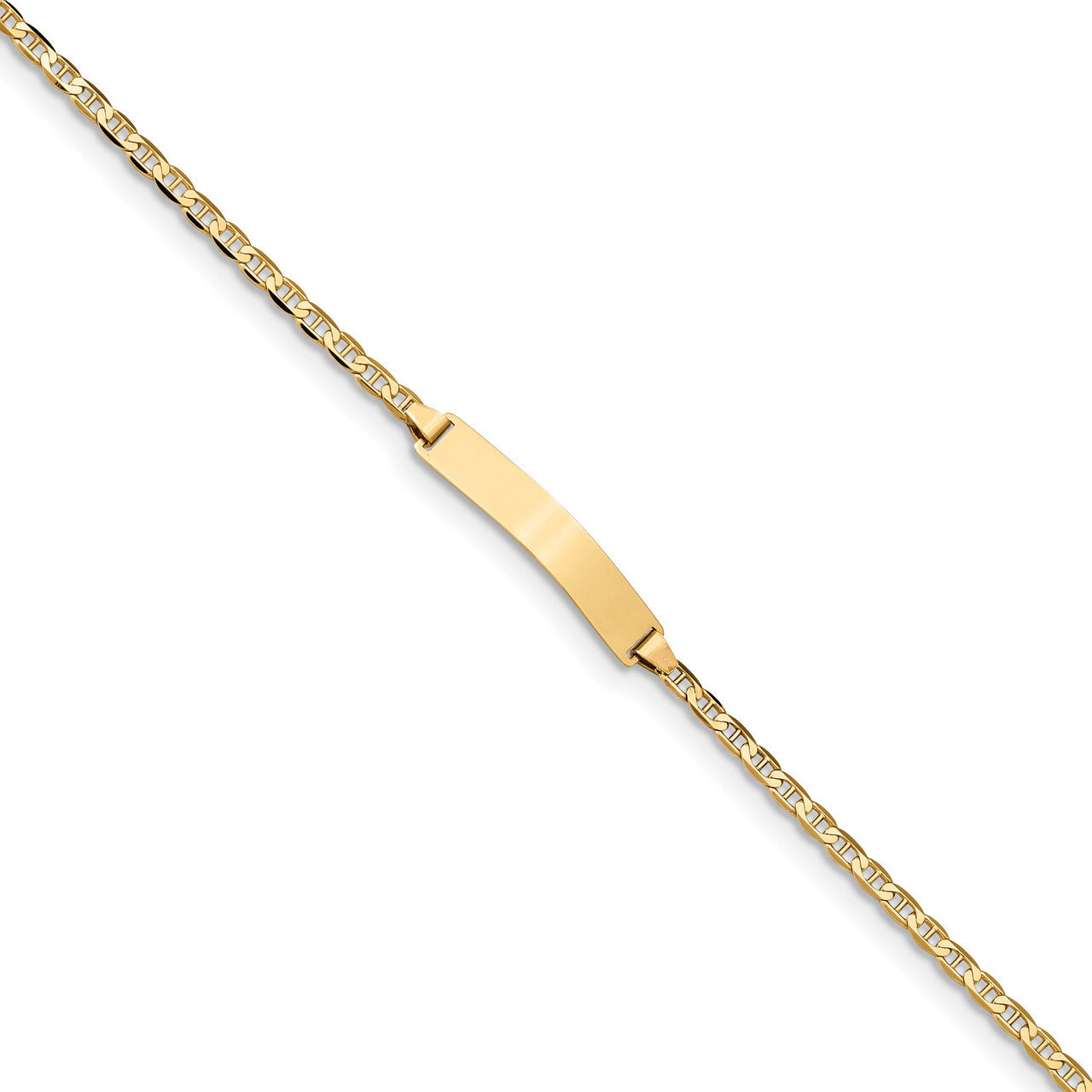 7 Inch Flat Anchor Link ID Bracelet 14k Gold LID71-7, MPN: LID71-7, 883957920504