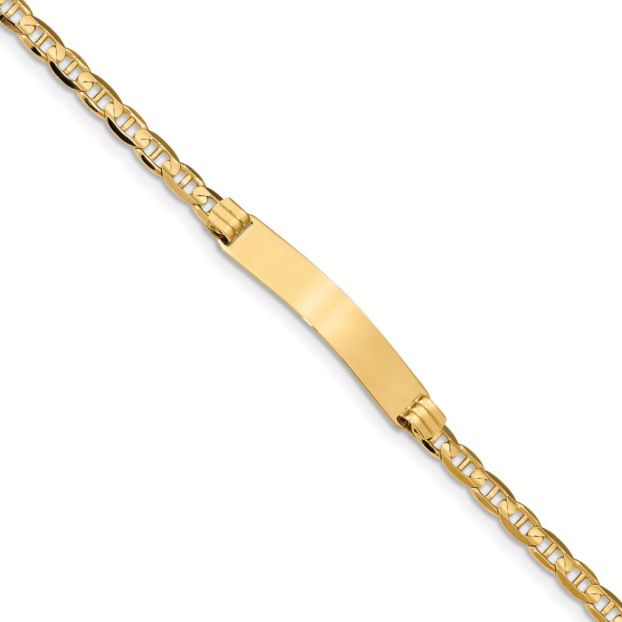 8 Inch Anchor Link ID Bracelet 14k Gold LID77-8, MPN: LID77-8, 883957581378
