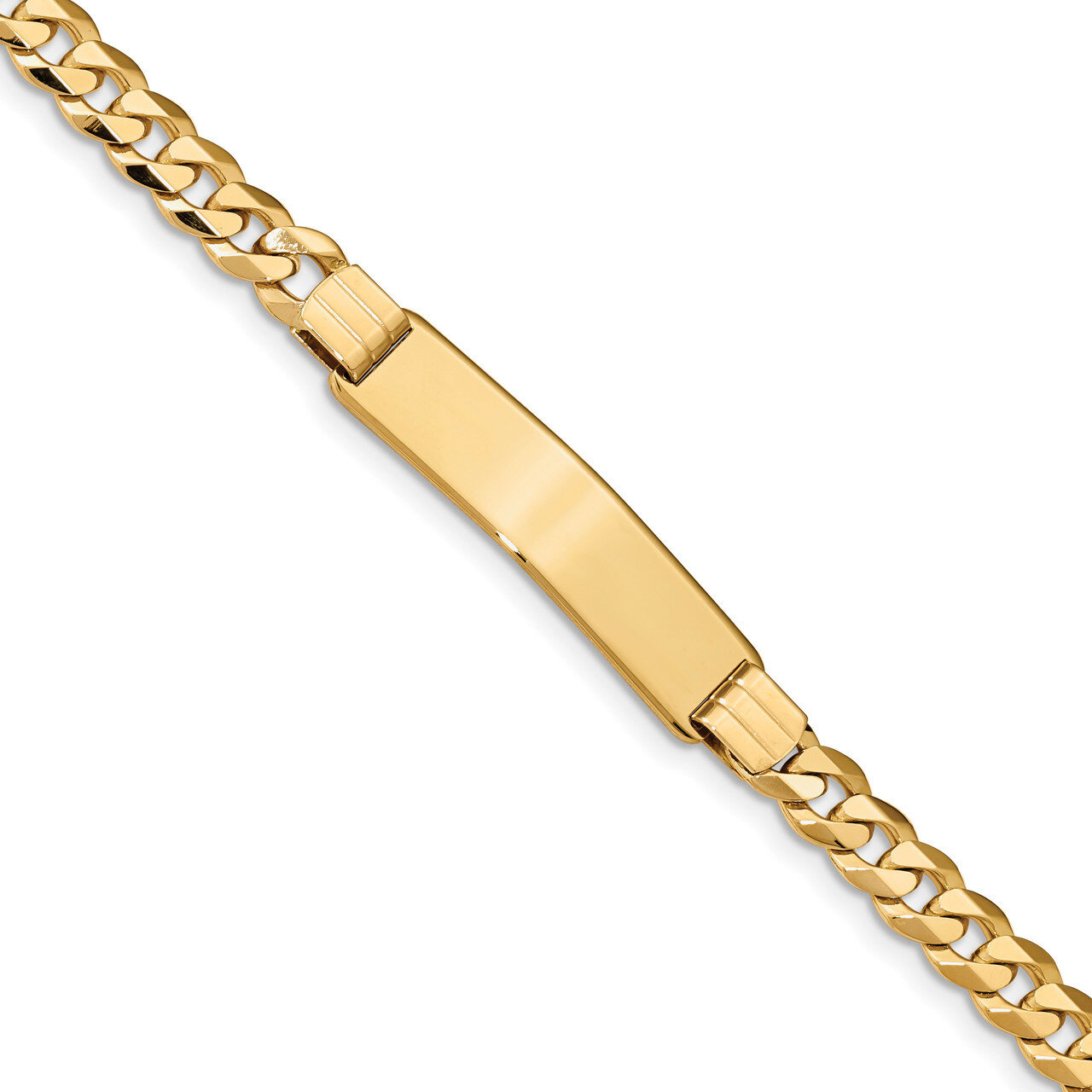 8 Inch Flat Curb Link ID Bracelet 14k Gold LID80-8, MPN: LID80-8, 883957723839