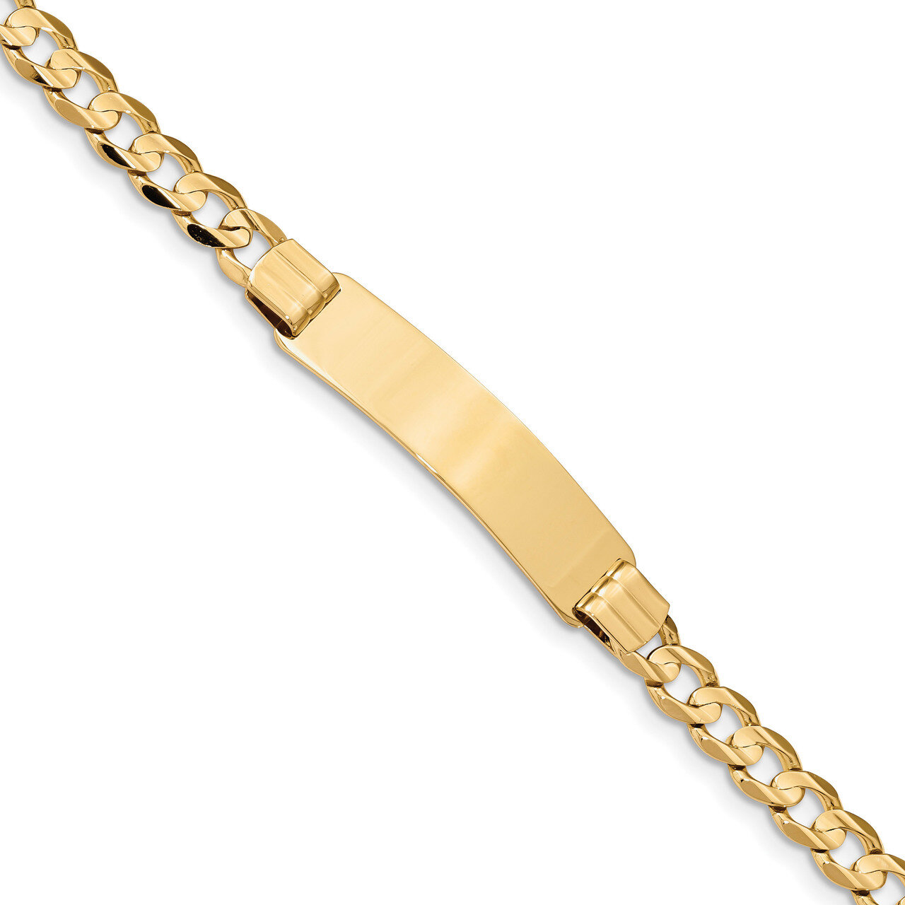 8 Inch Curb Link ID Bracelet 14k Gold LID82-8, MPN: LID82-8, 883957315058