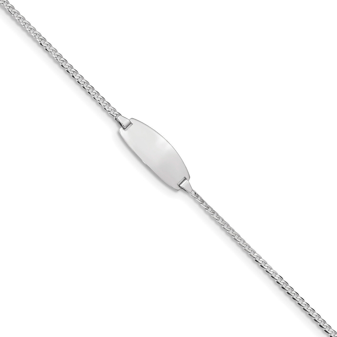 7 Inch Oval ID Curb Bracelet 14k white Gold LID85W-7, MPN: LID85W-7, 883957761749