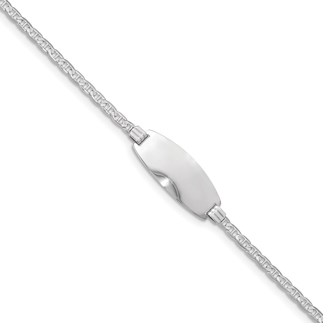 7 Inch Oval ID Anchor Bracelet 14k white Gold LID89W-7, MPN: LID89W-7, 883957724393