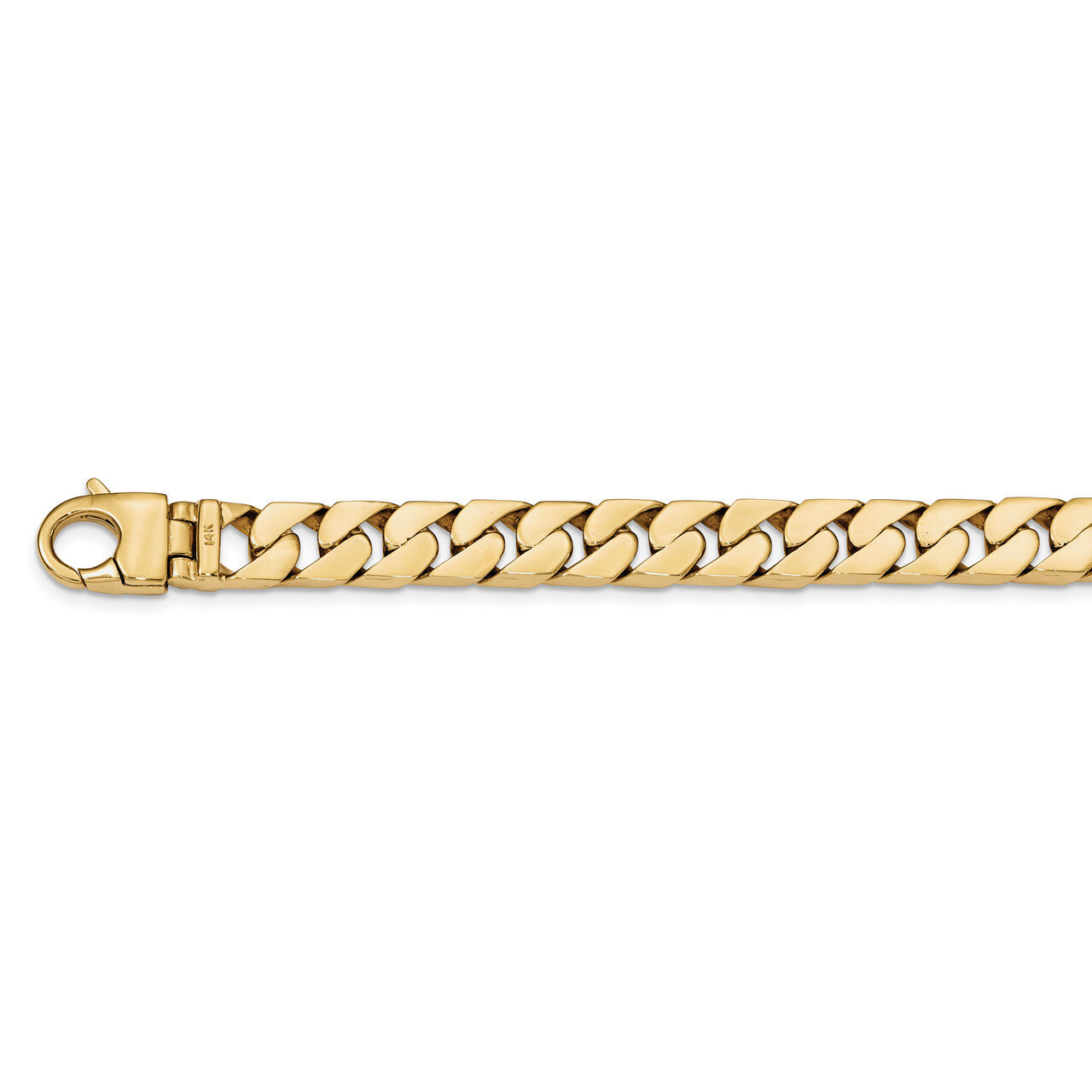 24 Inch 10.20mm Hand-polished Long Link Half Round Curb Chain 14k Gold LK590-24