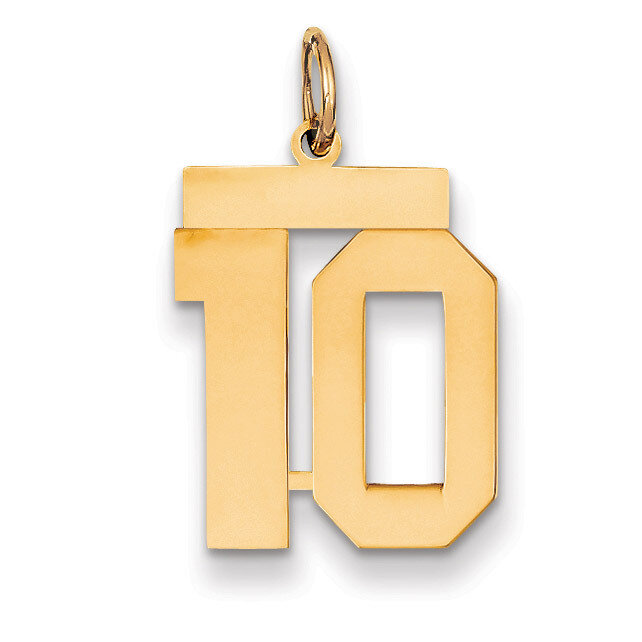 Number 10 Charm 14k Gold Medium Polished LM10, MPN: LM10, 883957132907