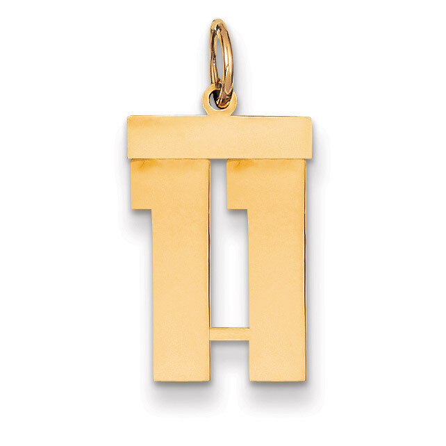 Number 11 Charm 14k Gold Medium Polished LM11, MPN: LM11, 883957132914