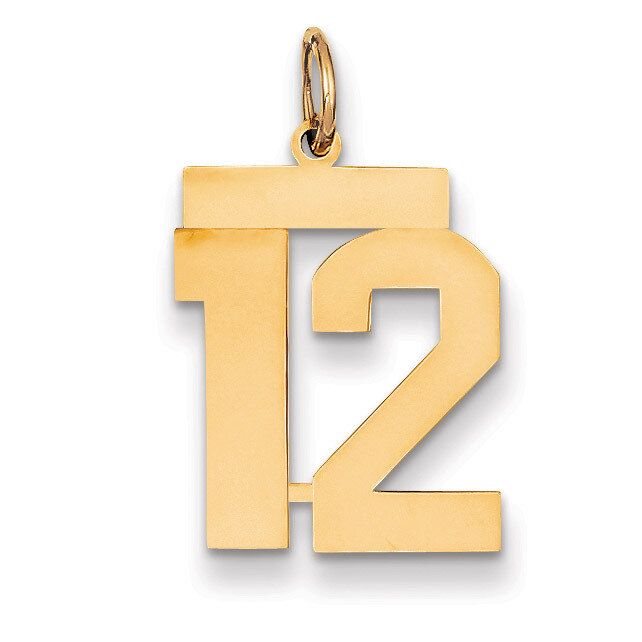 Number 12 Charm 14k Gold Medium Polished LM12, MPN: LM12, 883957219271
