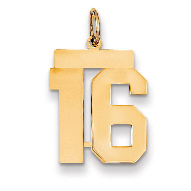 Number 16 Charm 14k Gold Medium Polished LM16, MPN: LM16, 883957219301