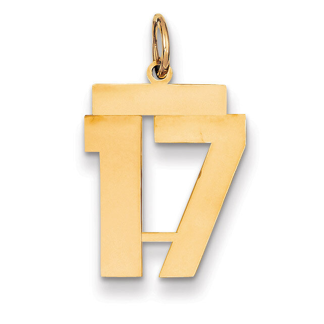 Number 17 Charm 14k Gold Medium Polished LM17, MPN: LM17, 883957219318
