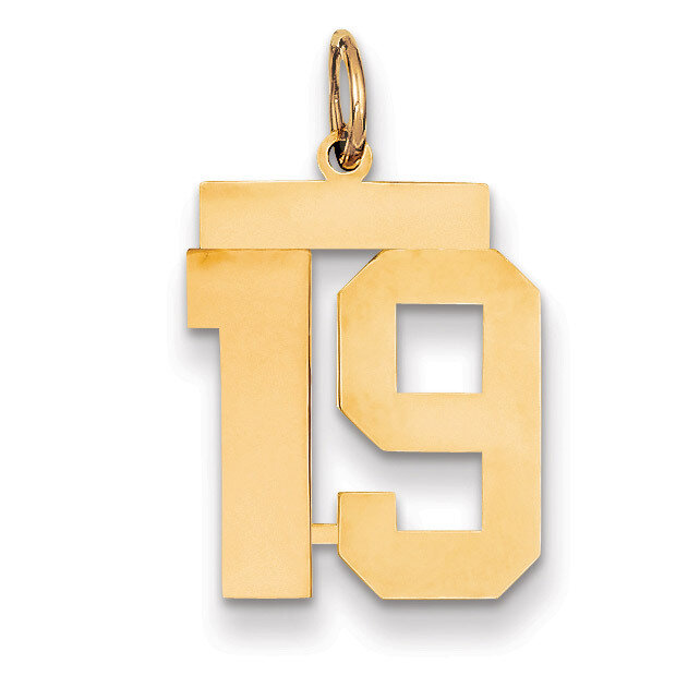 Number 19 Charm 14k Gold Medium Polished LM19, MPN: LM19, 883957132952