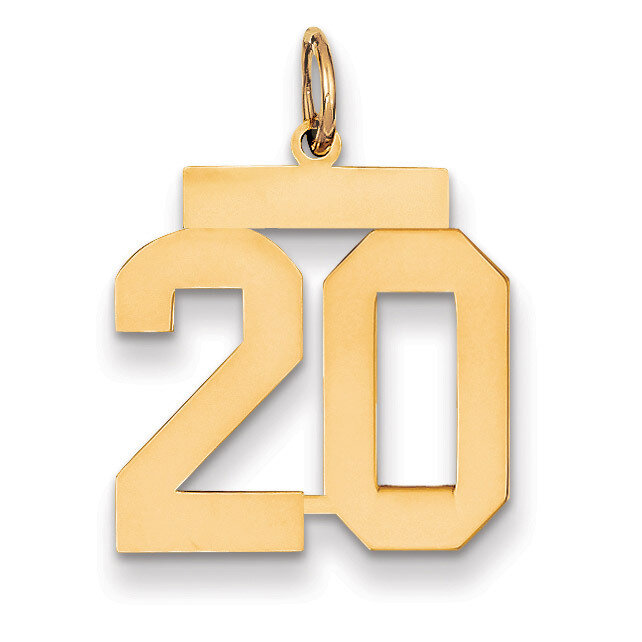 Number 20 Charm 14k Gold Medium Polished LM20, MPN: LM20, 883957132969