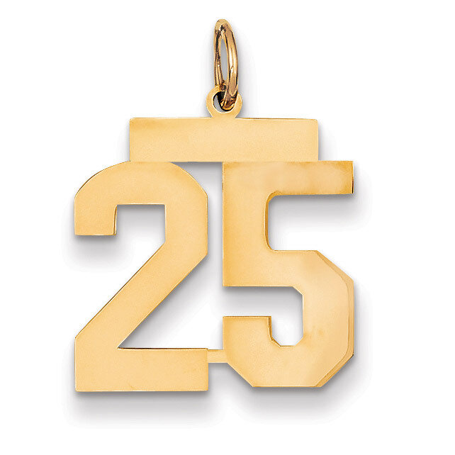 Number 25 Charm 14k Gold Medium Polished LM25, MPN: LM25, 883957133010