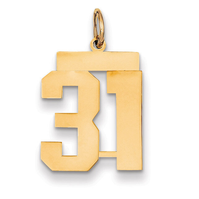 Number 31 Charm 14k Gold Medium Polished LM31, MPN: LM31, 883957219349