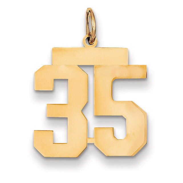 Number 35 Charm 14k Gold Medium Polished LM35, MPN: LM35, 883957133119