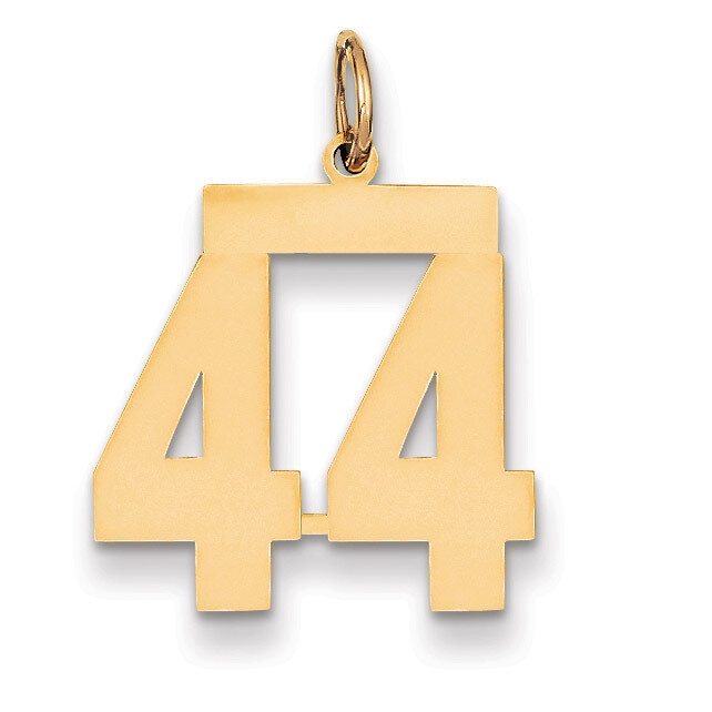 Number 44 Charm 14k Gold Medium Polished LM44, MPN: LM44, 883957134826