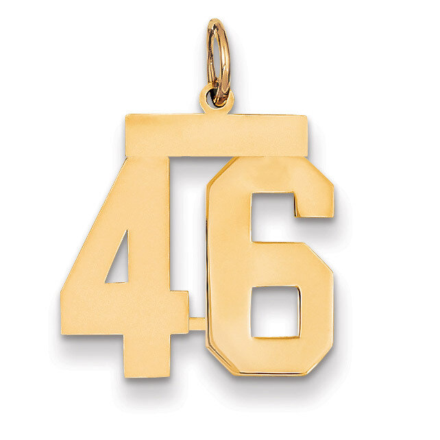 Number 46 Charm 14k Gold Medium Polished LM46, MPN: LM46, 883957134857
