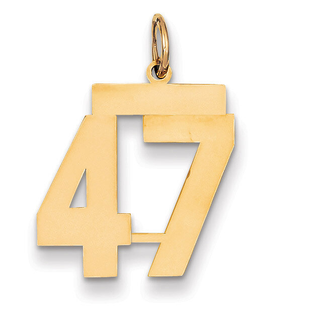 Number 47 Charm 14k Gold Medium Polished LM47, MPN: LM47, 883957219363