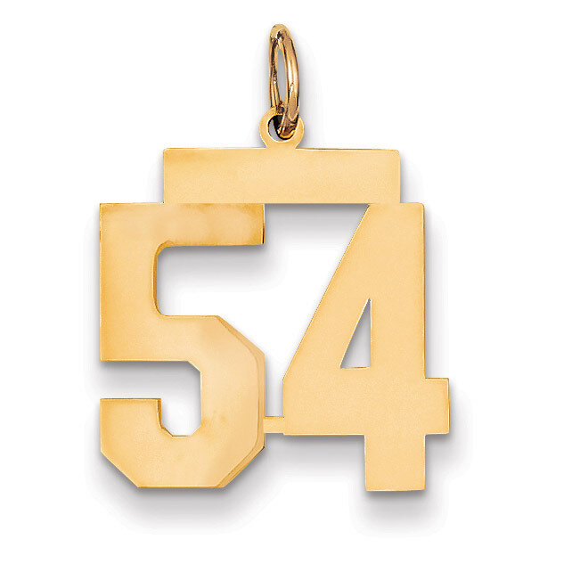 Number 54 Charm 14k Gold Medium Polished LM54, MPN: LM54, 883957134901