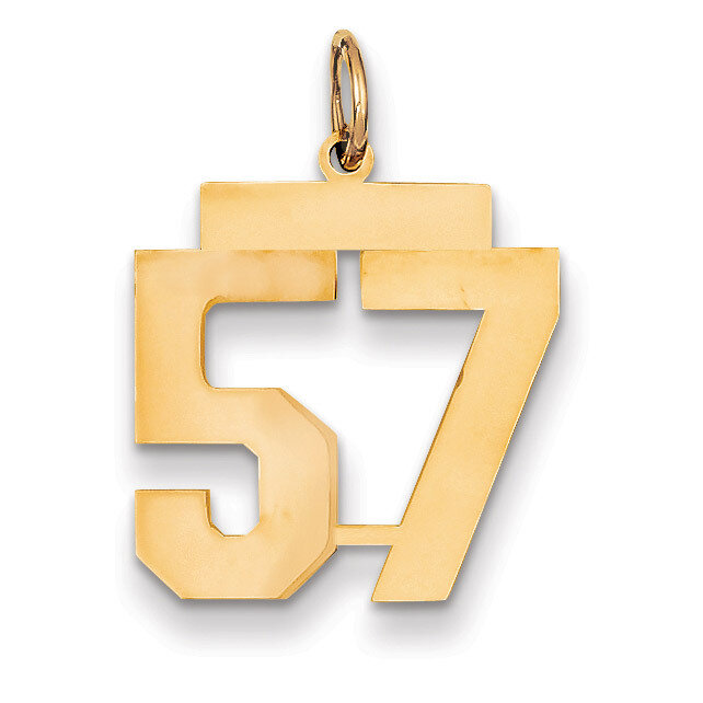 Number 57 Charm 14k Gold Medium Polished LM57, MPN: LM57, 883957134932