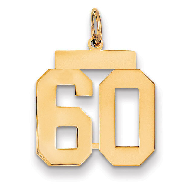 Number 60 Charm 14k Gold Medium Polished LM60, MPN: LM60, 883957219424